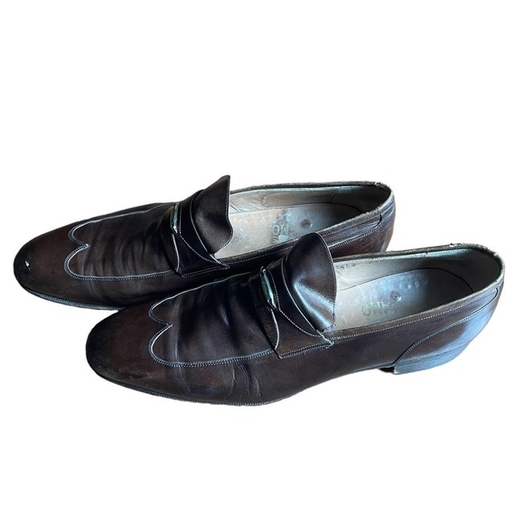 Ferragamo Mens Brown Leather Loafers size 11 - Picture 3 of 13